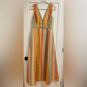 Emporio Sirenuse Rainbow Stripe Maxi Dress. Size 42 Italy (6 US). New wi…